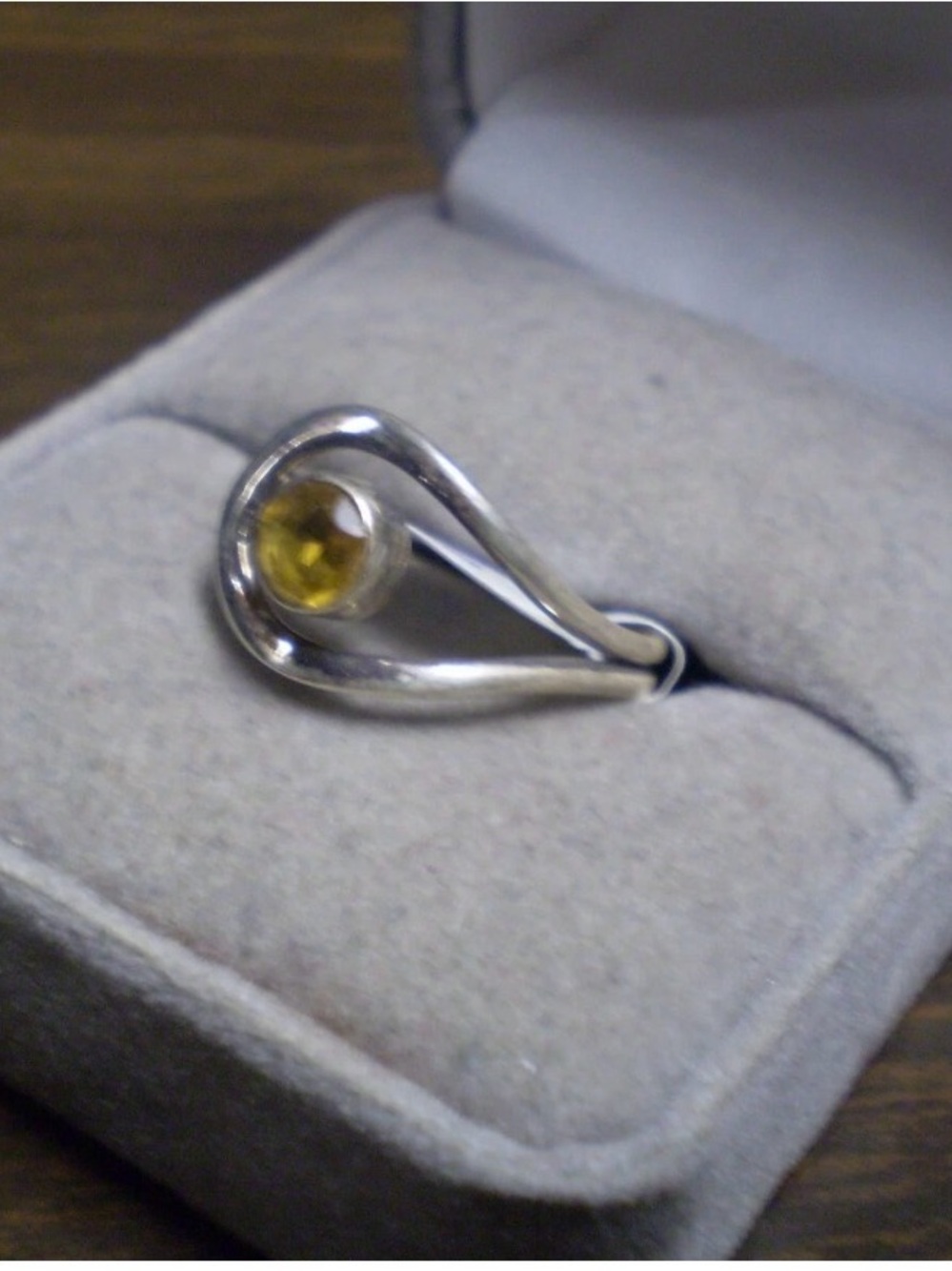 Yellow Gemstone Sterling Silver Ring - Picture 2 of 5